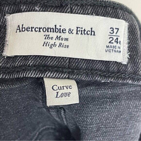 Abercrombie & Fitch Curve Love High Rise Mom Jean Black size 24 - Picture 12 of 13